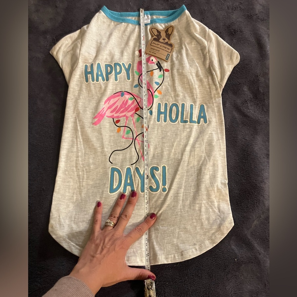 Pet Shirt Dog Top “Happy Holla Days” sz